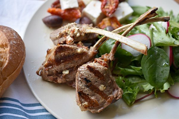 Lamb Cutlets with Sundried Tomato, Feta and Olive Stuffing