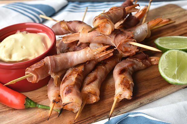 Prosciutto Wrapped Firecracker Prawns