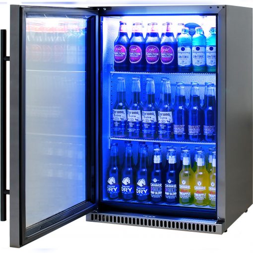 Schmick Black Stainless Steel Bar Fridge SK118L-BS