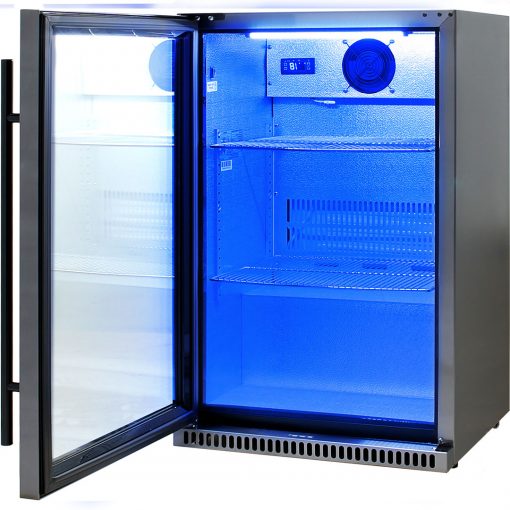 Schmick Black Stainless Steel Bar Fridge SK118L-BS