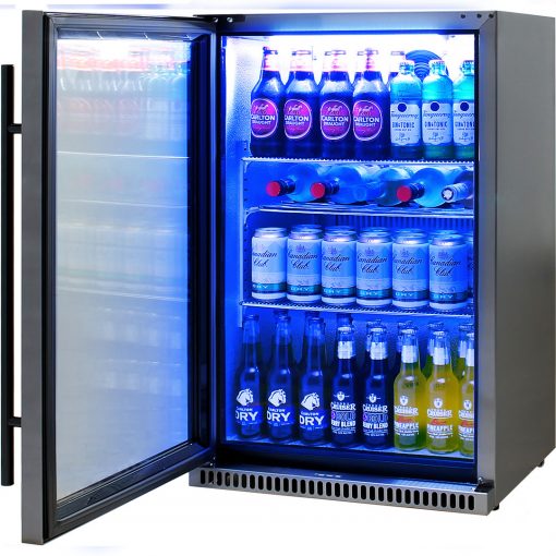 Schmick Black Stainless Steel Bar Fridge SK118L-BS