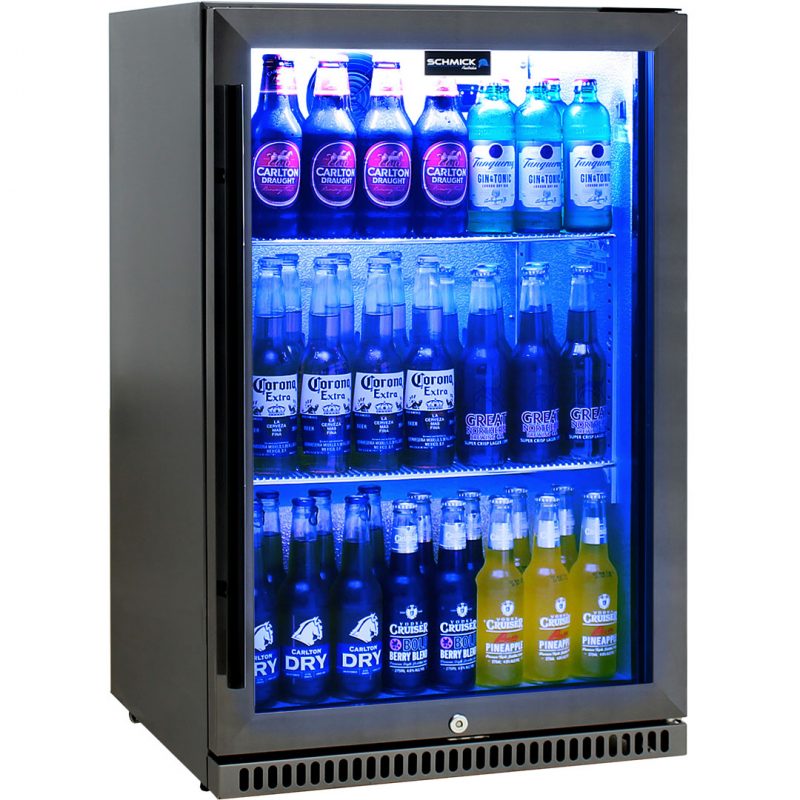 Schmick Black Stainless Steel Bar Fridge SK118R-BS