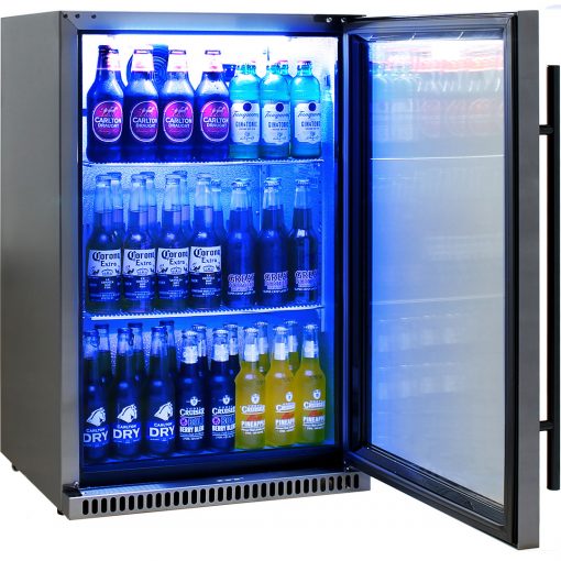 Schmick Black Stainless Steel Bar Fridge SK118R-BS