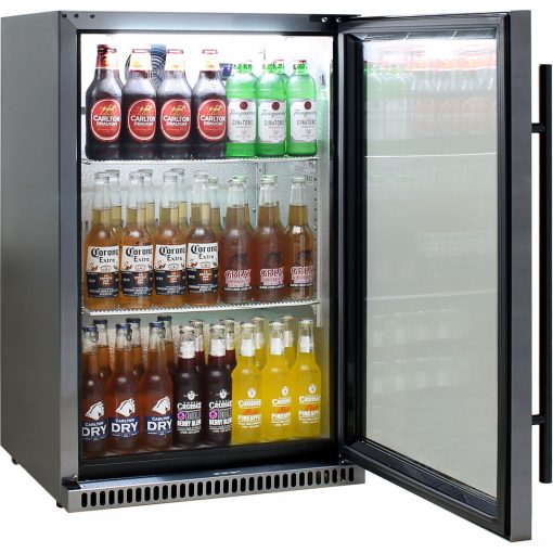 Schmick Black Stainless Steel Bar Fridge SK118R-BS