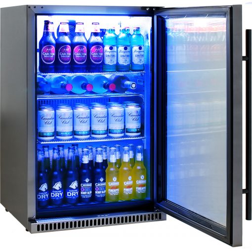 Schmick Black Stainless Steel Bar Fridge SK118R-BS